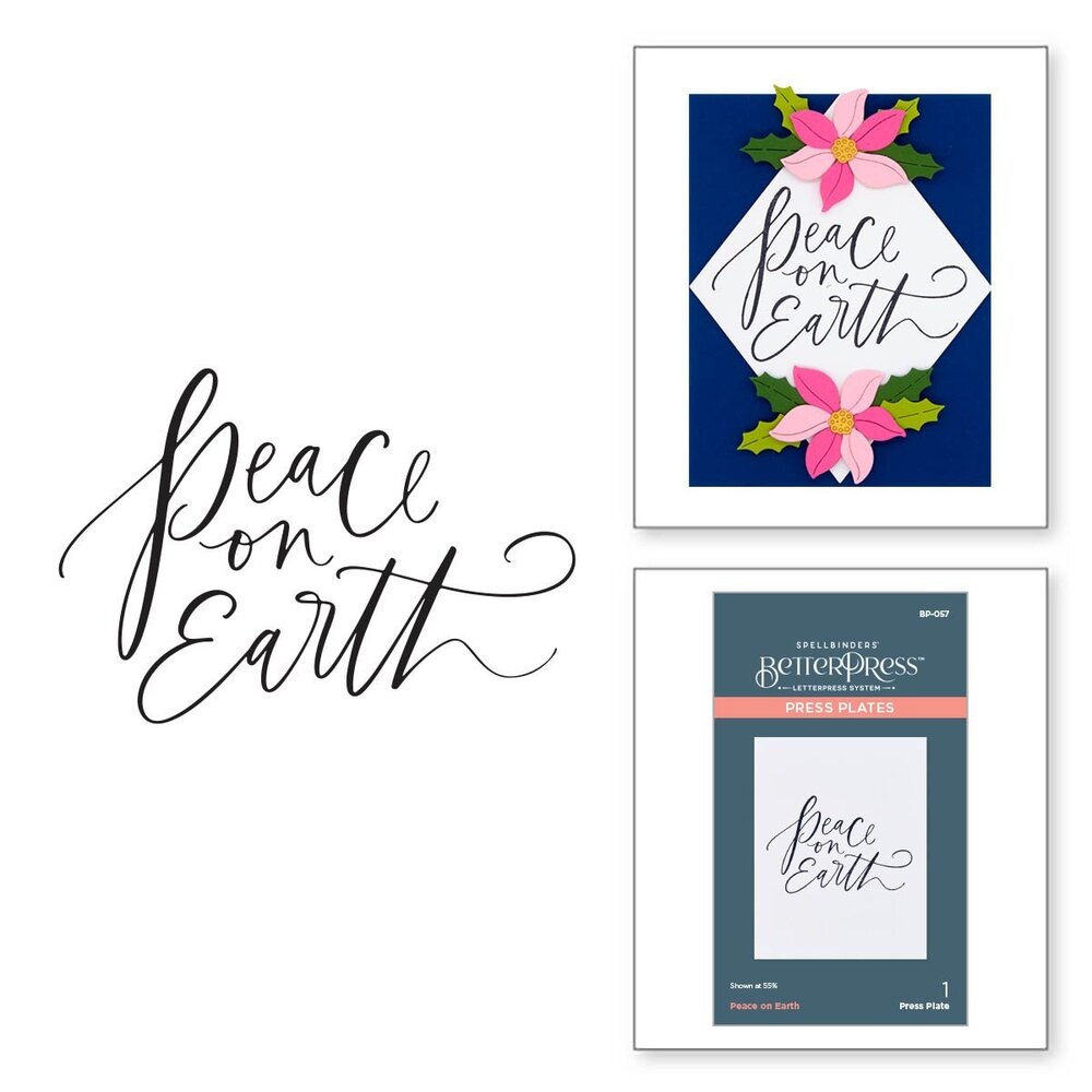 Spellbinders Peace on Earth Press Plate (BP-057) (OUTLET)