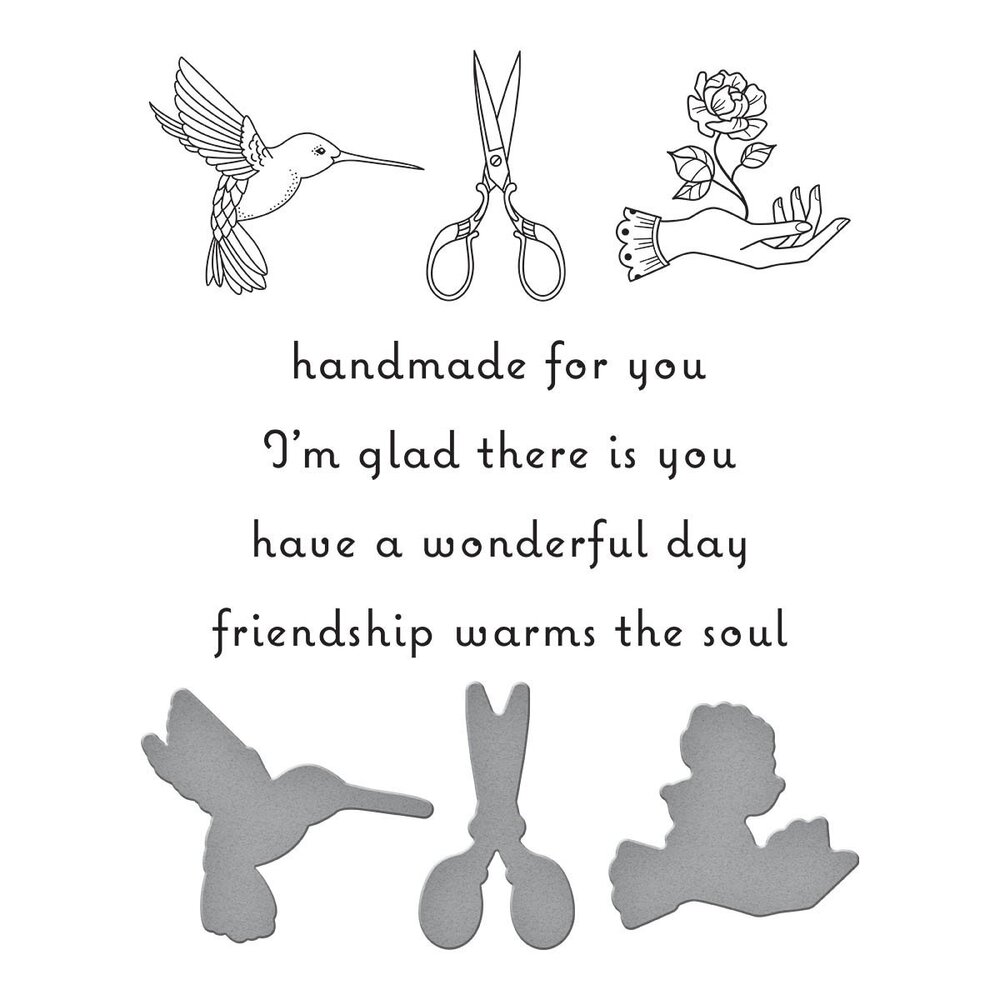 Spellbinders Handmade for You Icons Press Plate & Die Set (BP-044) (OUTLET)