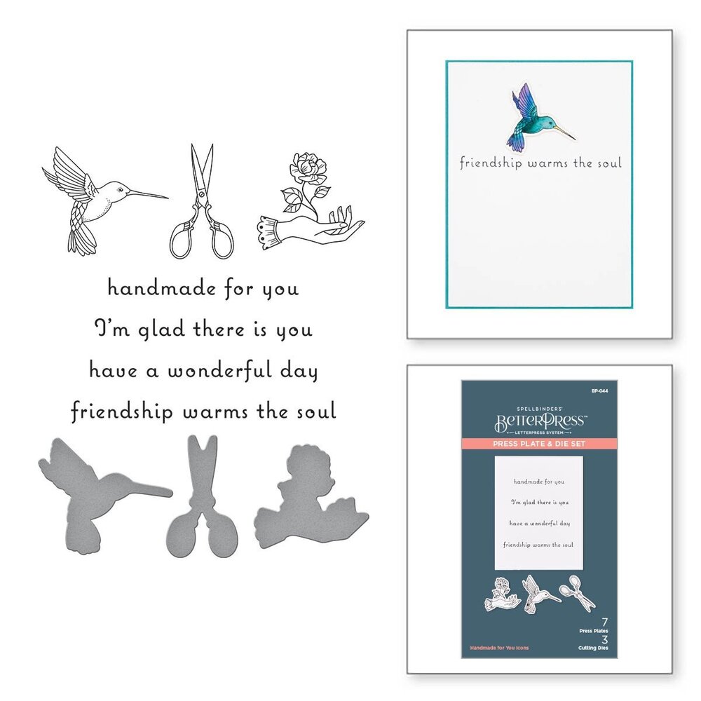 Spellbinders Handmade for You Icons Press Plate & Die Set (BP-044) (OUTLET)