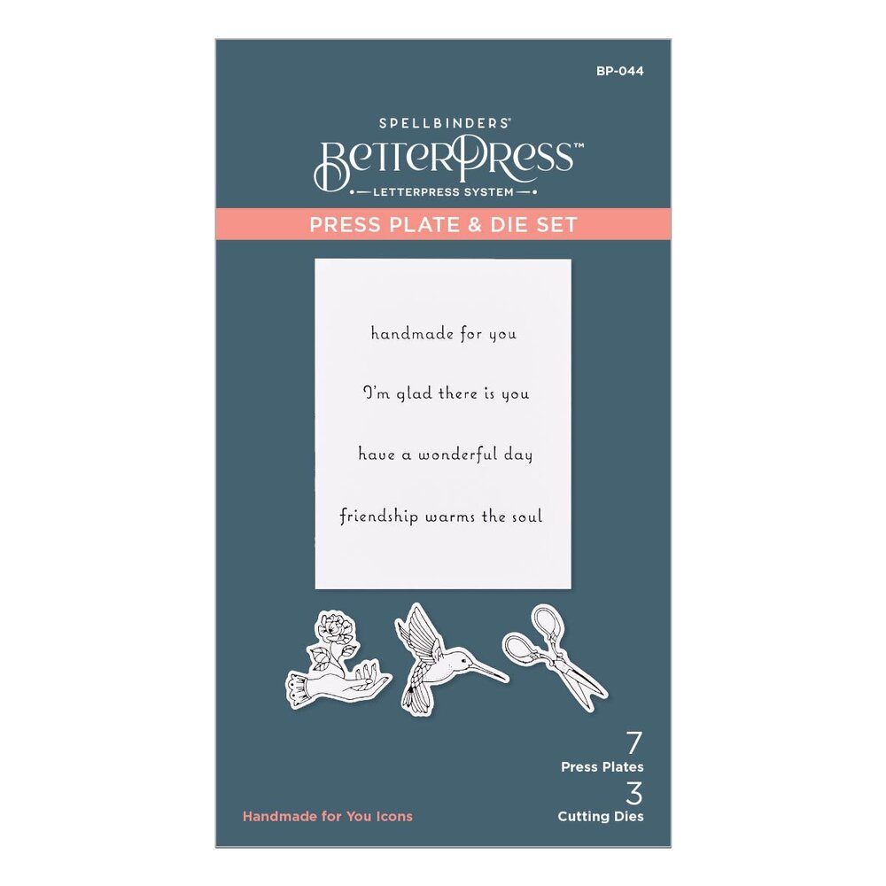 Spellbinders Handmade for You Icons Press Plate & Die Set (BP-044) (OUTLET)