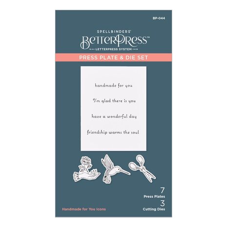 Spellbinders Handmade for You Icons Press Plate & Die Set (BP-044) (OUTLET)