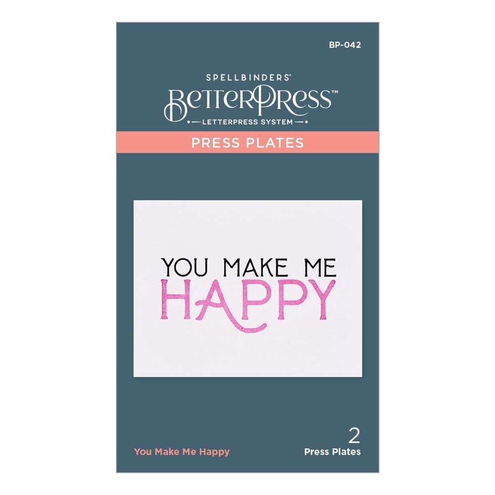 Spellbinders You Make Me Happy Press Plate (BP-042) (OUTLET)