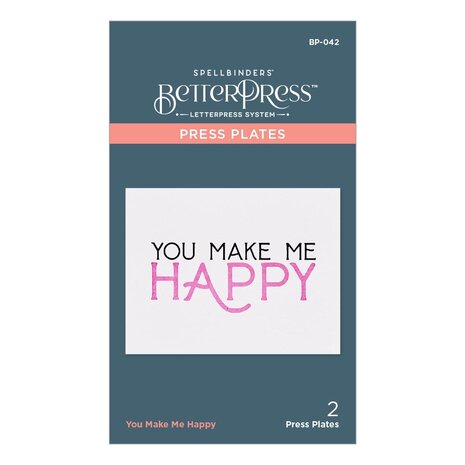 Spellbinders You Make Me Happy Press Plate (BP-042) (OUTLET)