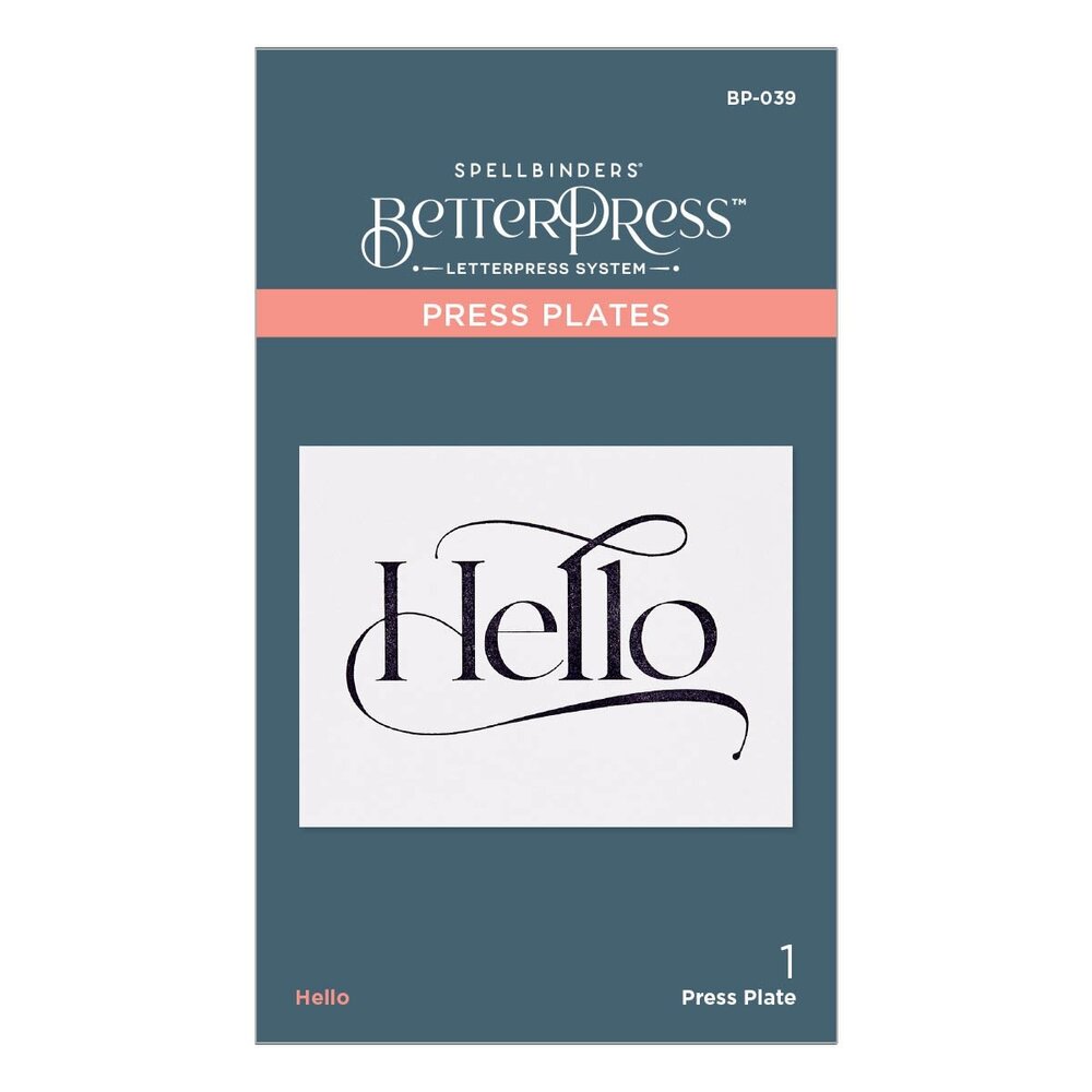 Spellbinders Hello Press Plate (BP-039) (OUTLET)