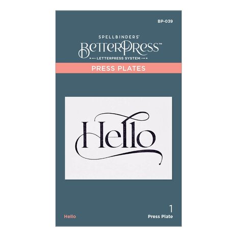 Spellbinders Hello Press Plate (BP-039) (OUTLET)
