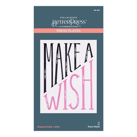 Spellbinders Diagonal Make a Wish Press Plate (BP-037) (OUTLET)