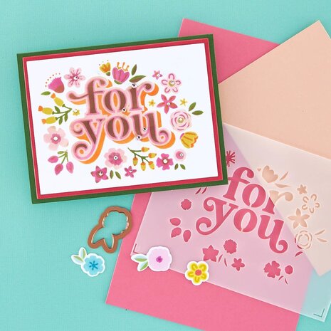 Spellbinders Floral For You Stencil and Die Bundle (BD-0749) (OUTLET) Spellbinders Floral For You Stencil and Die Bundle (BD-0749) (OUTLET)