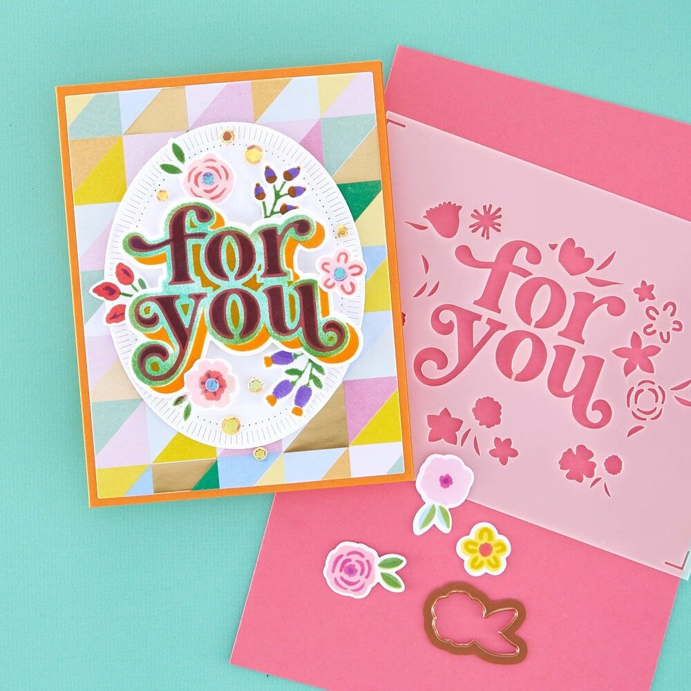 Spellbinders Floral For You Stencil and Die Bundle (BD-0749) (OUTLET) Spellbinders Floral For You Stencil and Die Bundle (BD-0749) (OUTLET)
