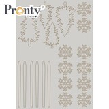 Pronty Crafts Grey Chipboard A4 Trees and Snowflakes (492.001.049) (OUTLET)