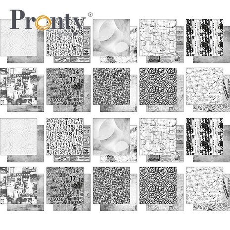Pronty Crafts Numbers and Letters 21x21cm Deco Paper (20pcs) (471.201.009) (OUTLET)