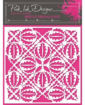 Pink Ink Designs Holly Medallion 7x7 Inch Stencil (PINKST028) (OUTLET)