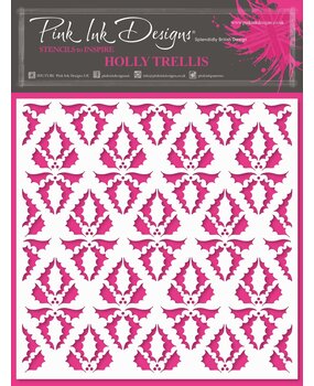 Pink Ink Designs Holly Trellis 7x7 Inch Stencil (PINKST027) (OUTLET)