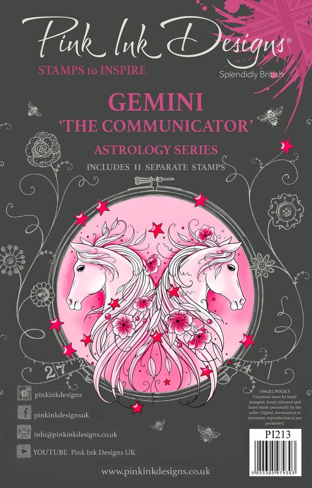 Pink Ink Designs Gemini "The Communicator" A5 Clear Stamps (PI213) (OUTLET)