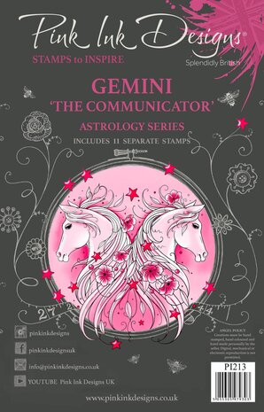 Pink Ink Designs Gemini "The Communicator" A5 Clear Stamps (PI213) (OUTLET)