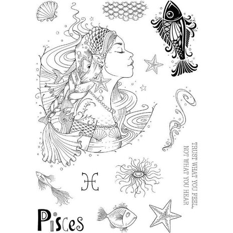 Pink Ink Designs Pisces "The Empath" A5 Clear Stamps (PI205) (OUTLET)