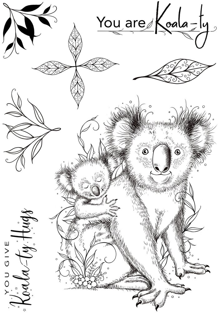 Pink Ink Designs Koala-ty Hugs A5 Clear Stamp (PI166) (OUTLET)