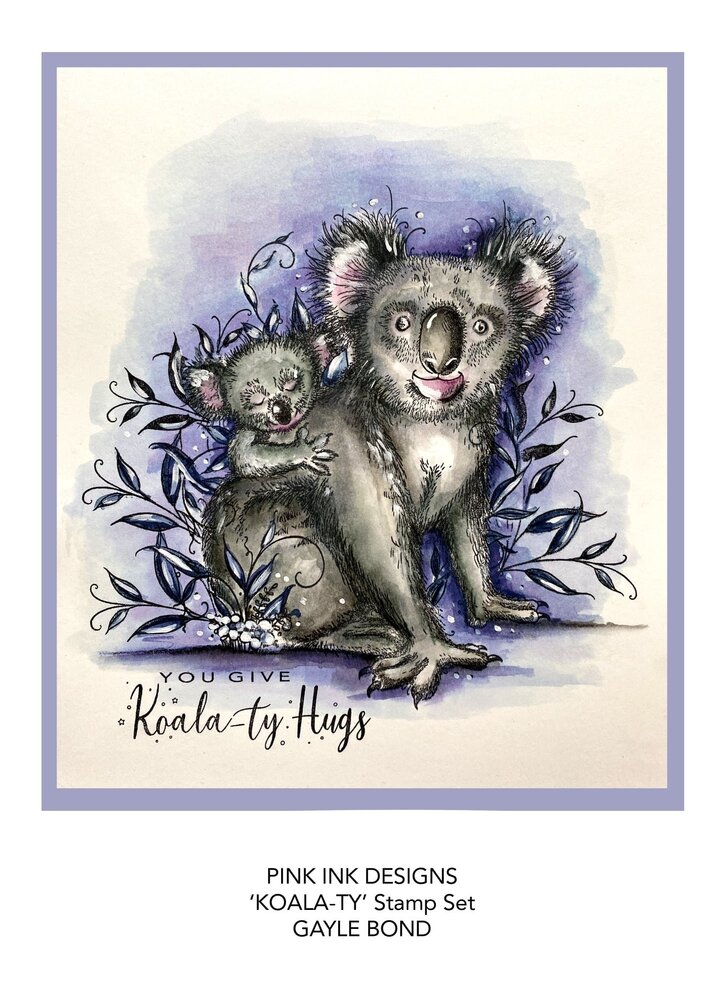 Pink Ink Designs Koala-ty Hugs A5 Clear Stamp (PI166) (OUTLET)
