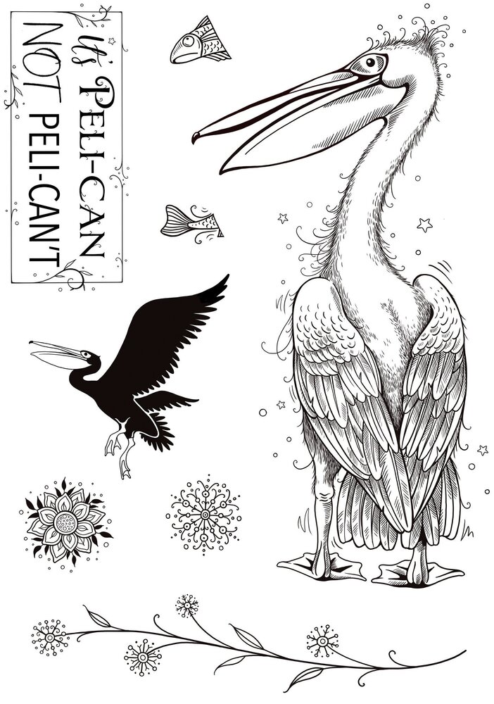 Pink Ink Designs Pelican A5 Clear Stamp (PI164) (OUTLET)