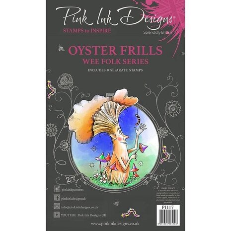 Pink Ink Designs Oyster Frills A6 Clear Stamp (PI117) (OUTLET)