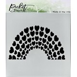 Picket Fence Studios Rainbow of Hearts 6x6 Inch Stencil (SC-270) (OUTLET)