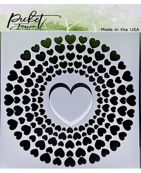 Picket Fence Studios Spiral of Hearts 6x6 Inch Stencil (SC-272) (OUTLET)