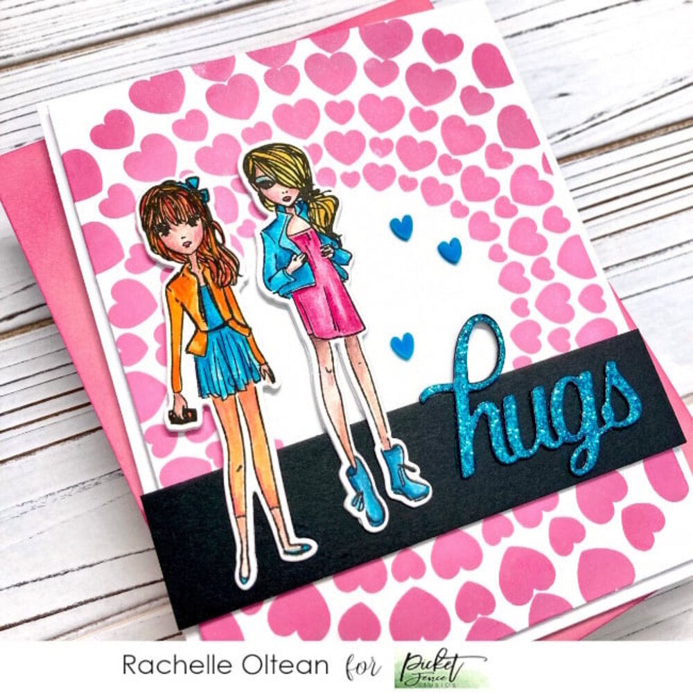 Picket Fence Studios Spiral of Hearts 6x6 Inch Stencil (SC-272) (OUTLET)