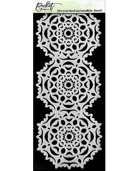 Picket Fence Studios Slim Line Hand Cut Snowflake 4x10 Inch Stencil (SC-253) (OUTLET)