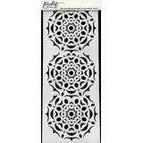 Picket Fence Studios Slim Line Reversed Hand Cut Snowflake 4x10 Inch Stencil (SC-252) (OUTLET)