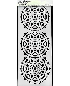 Picket Fence Studios Slim Line Reversed Hand Cut Snowflake 4x10 Inch Stencil (SC-252) (OUTLET)