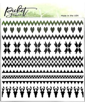 Picket Fence Studios Arctic Winter 6x6 Inch Stencil (SC-256) (OUTLET)