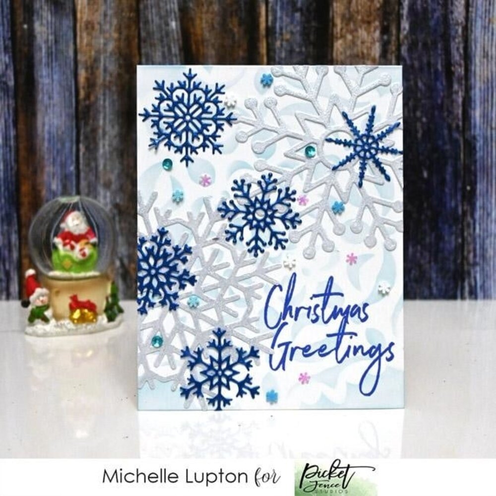 Picket Fence Studios Hand Cut Snowflake 6x6 Inch Stencil (SC-251) (OUTLET)