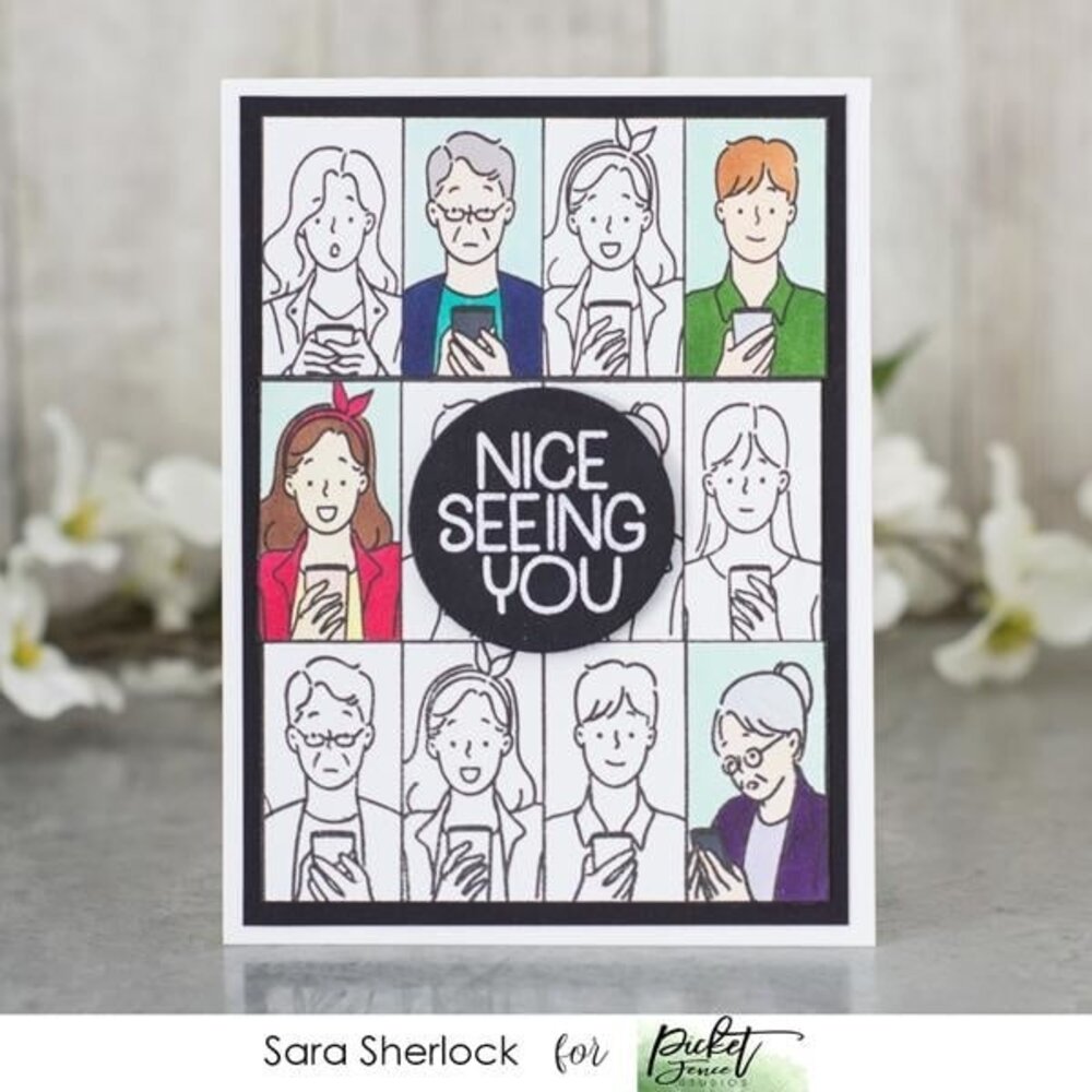 Picket Fence Studios Nice Seeing You 6x6 Inch Clear Stamps (BB-169) (OUTLET)