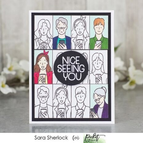 Picket Fence Studios Nice Seeing You 6x6 Inch Clear Stamps (BB-169) (OUTLET)