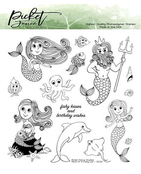 Picket Fence Studios More of a Fishy Lot 6x6 Inch Clear Stamps (OC-121) (OUTLET)