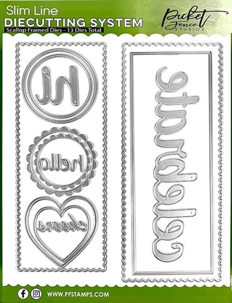 Picket Fence Studios Scallop Framed Slim Line Die Cutting System (SDCS-113) (OUTLET)