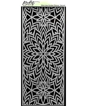 Picket Fence Studios Slim Line Center Flower 4x10 Inch Stencil (SC-235) (OUTLET)
