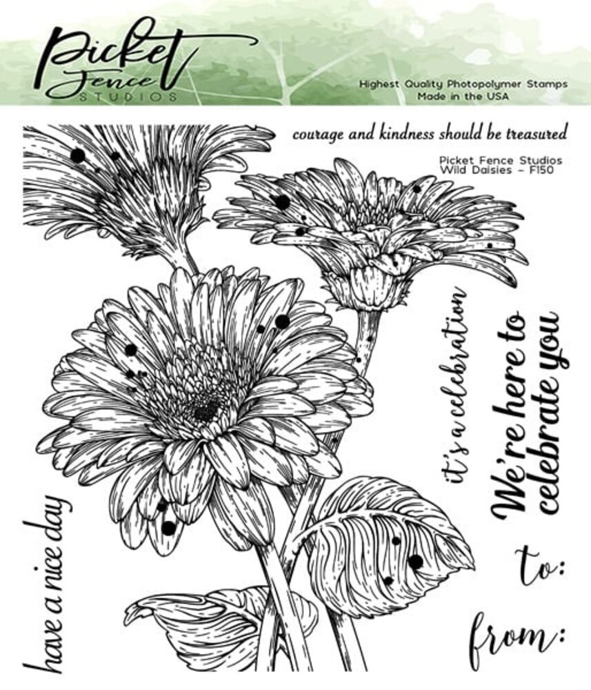 Picket Fence Studios Wild Daisies 6x6 Inch Clear Stamps (F-150) (OUTLET)