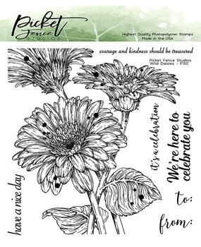 Picket Fence Studios Wild Daisies 6x6 Inch Clear Stamps (F-150) (OUTLET)