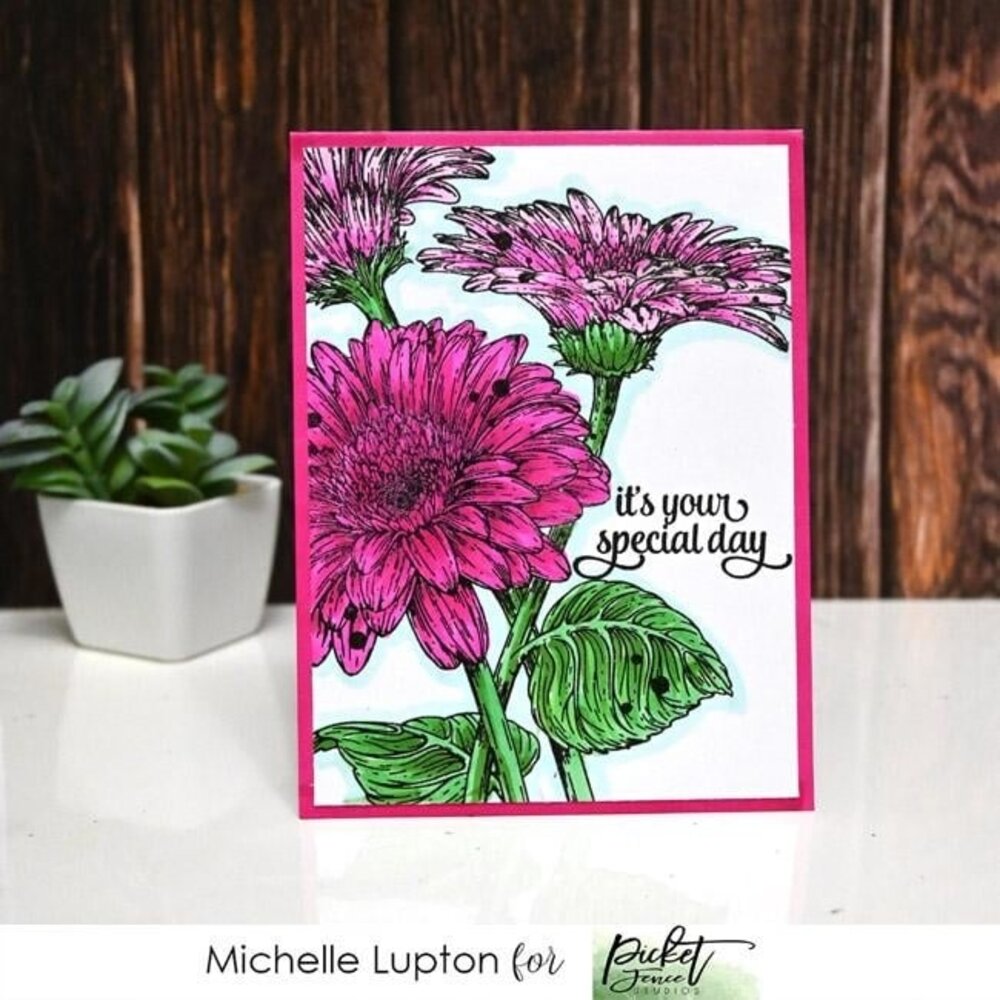 Picket Fence Studios Wild Daisies 6x6 Inch Clear Stamps (F-150) (OUTLET)