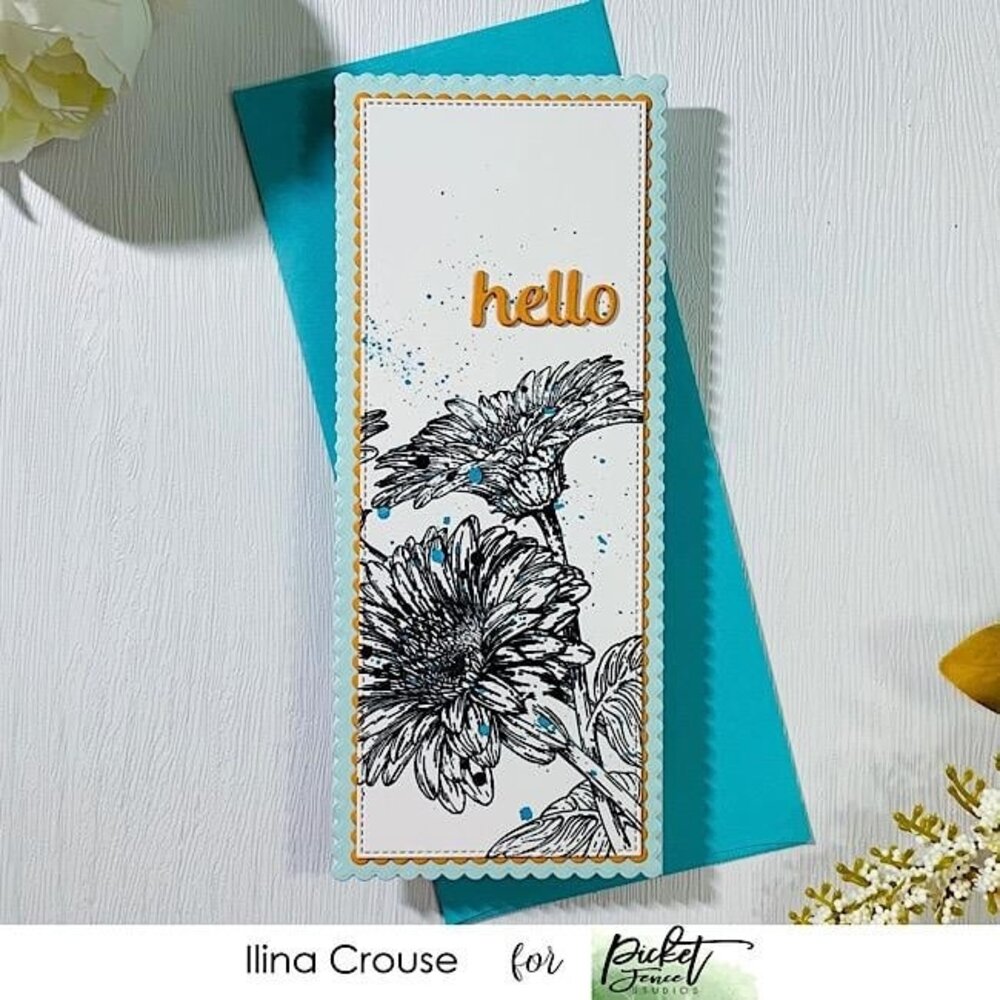 Picket Fence Studios Wild Daisies 6x6 Inch Clear Stamps (F-150) (OUTLET)