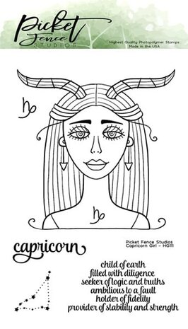Picket Fence Studios Capricorn Girl 4x6 Inch Clear Stamps (HG-111) (OUTLET)