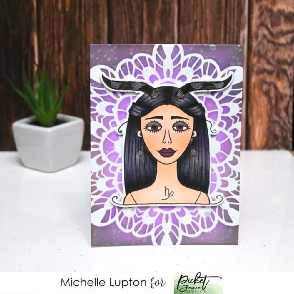 Picket Fence Studios Capricorn Girl 4x6 Inch Clear Stamps (HG-111) (OUTLET)