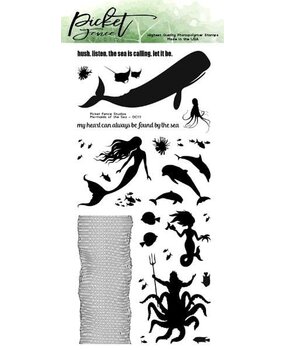 Picket Fence Studios Mermaids of the Sea 4x8 Inch Clear Stamps (OC-117) (OUTLET)