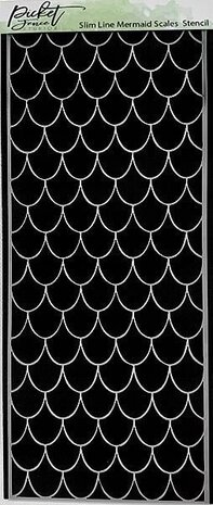 Picket Fence Studios Slim Line Mermaid Scales 4x10 Inch Stencil (SC-225) (OUTLET)