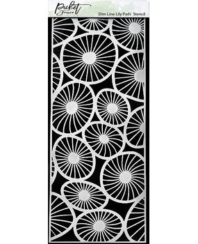 Picket Fence Studios Slim Line Lily Pads 4x10 Inch Stencil (SC-221) (OUTLET)