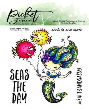 Picket Fence Studios Mermaid Dear 4x4 Inch Clear Stamps (D-104) (OUTLET)