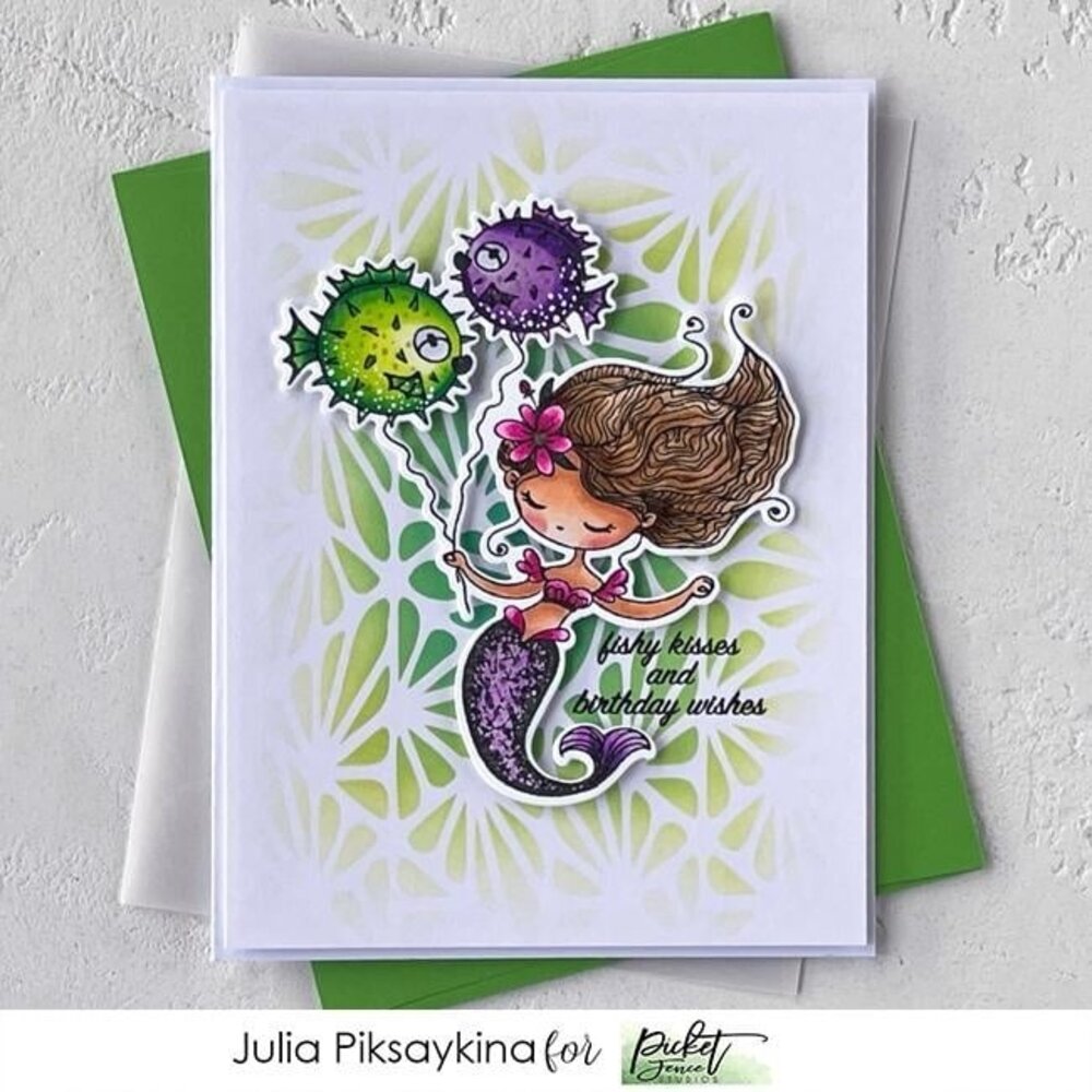 Picket Fence Studios Mermaid Dear 4x4 Inch Clear Stamps (D-104) (OUTLET)