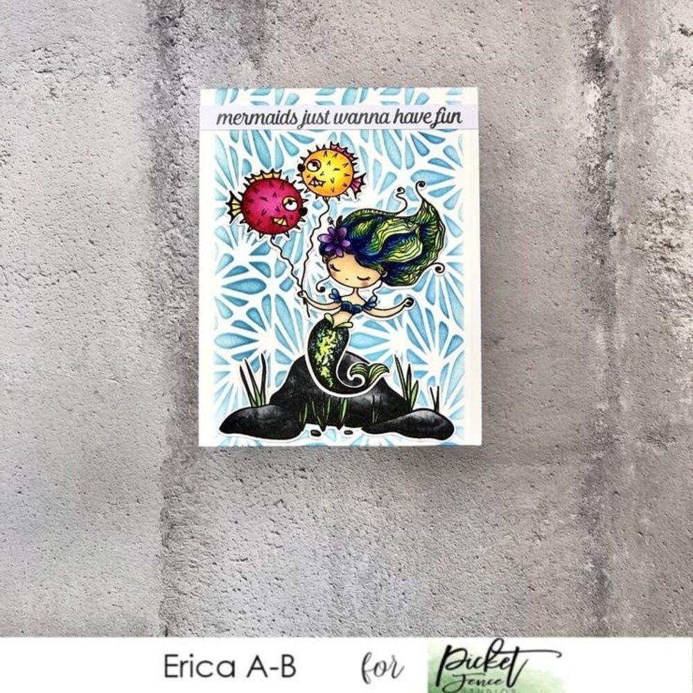 Picket Fence Studios Mermaid Dear 4x4 Inch Clear Stamps (D-104) (OUTLET)