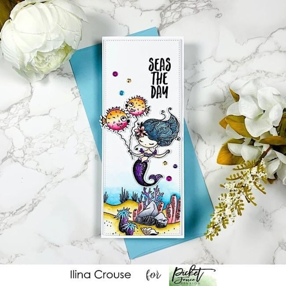 Picket Fence Studios Mermaid Dear 4x4 Inch Clear Stamps (D-104) (OUTLET)