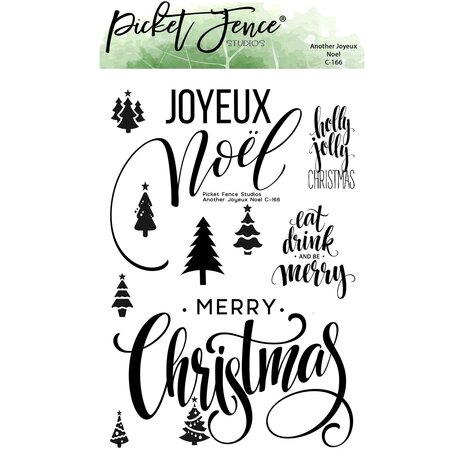 Picket Fence Studios Another Joyeux Noel 4x6 Inch Clear Stamps (C-166) (OUTLET)